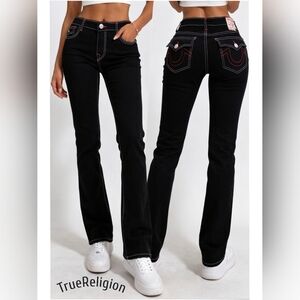 True Religion Becca Mid Rise Flap Bootcut Size 30 NWT Color Black Rinse